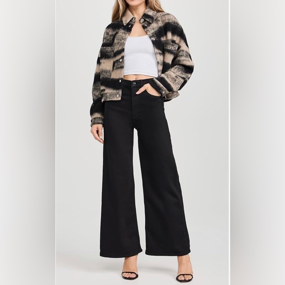RAG & BONE SOFIE WIDE LEG HIGH RISE BLACK JEANS SZ 25 - Picture 5 of 15